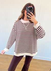 Brown & Cream Striped Pullover