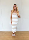 Penelope Maxi Dress - Tan/White