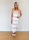 Penelope Maxi Dress - Tan/White