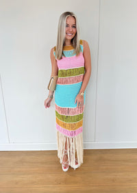Fringe Crochet Knit Dress