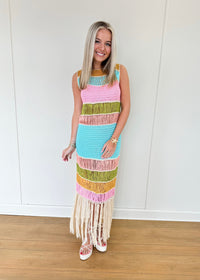 Fringe Crochet Knit Dress