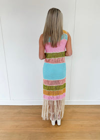 Fringe Crochet Knit Dress