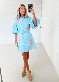 Alexis Dress - Blue/Orange
