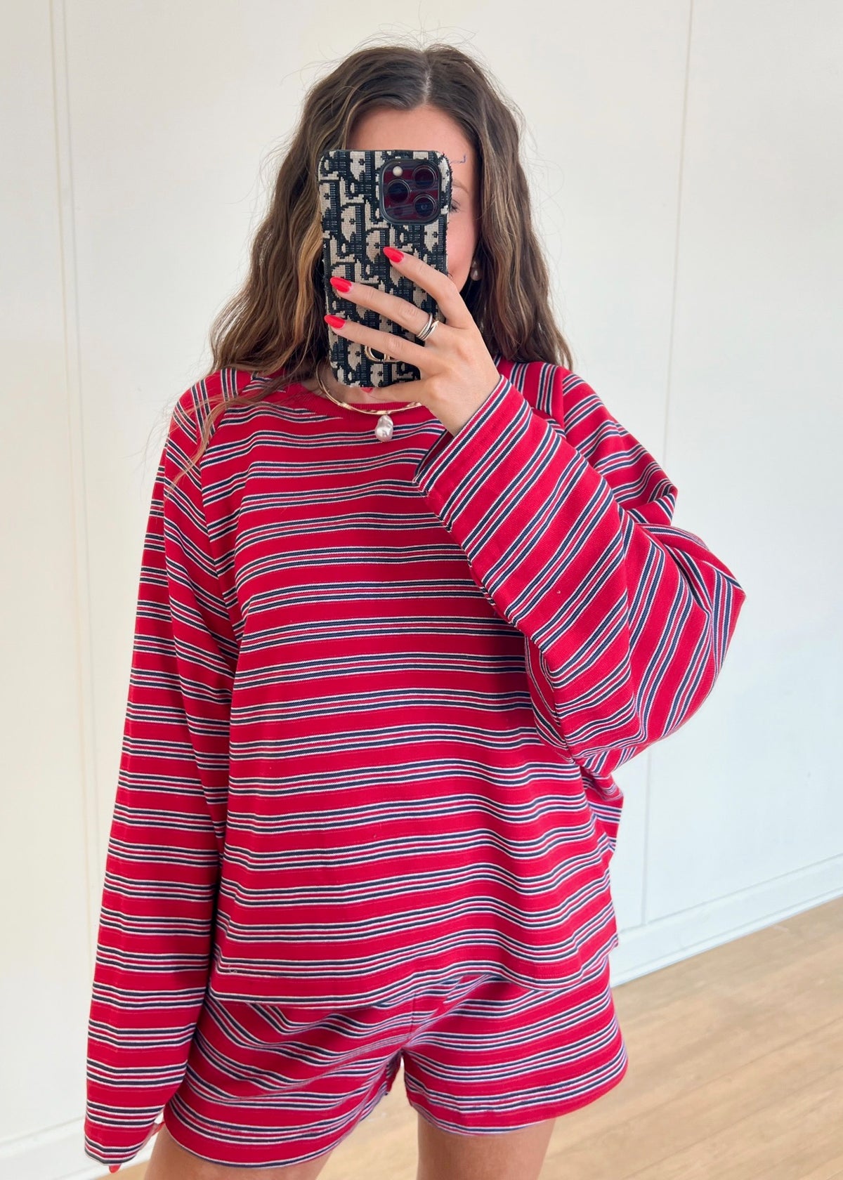 Hamptons Striped Set - Red/Navy