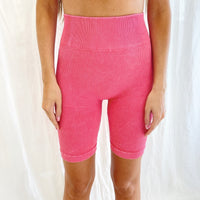 Vintage Wash Biker Shorts