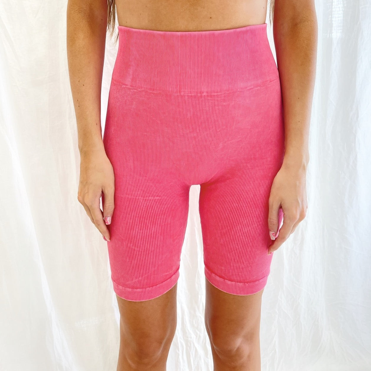 Vintage Wash Biker Shorts