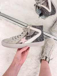 Pink/Glitter High Top Sneakers