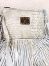 Metallic Croc Leather Crossbody