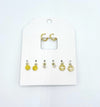 Smile Charm Huggie Earring Set