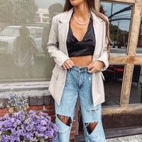 Sloane Faux Leather Blazer