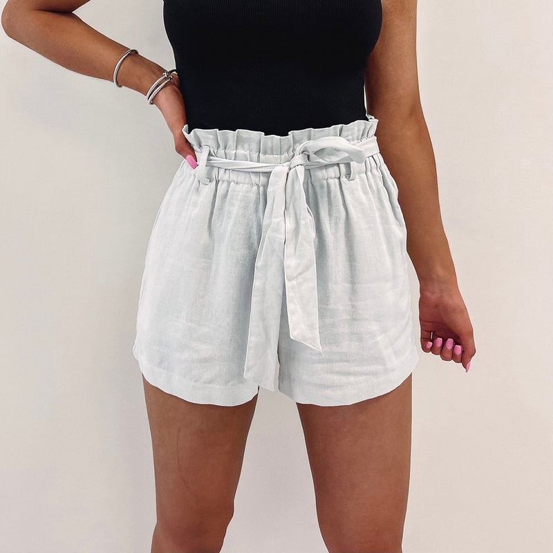 Grey Belted Shorts