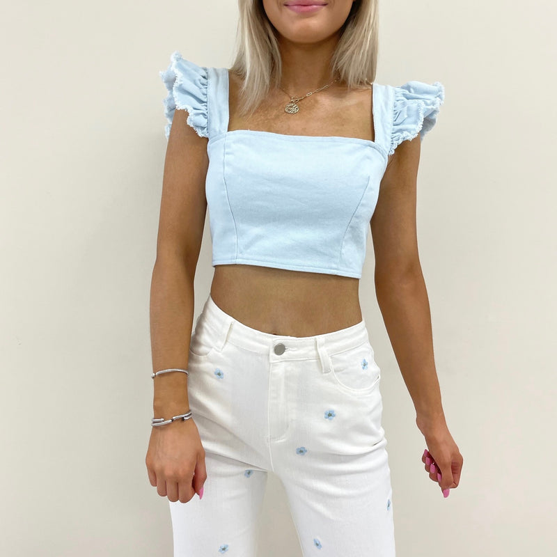 Maddie Denim Crop Top