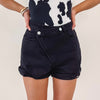 Asymmetric Black Shorts