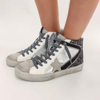 Black Glitter High Top Sneakers